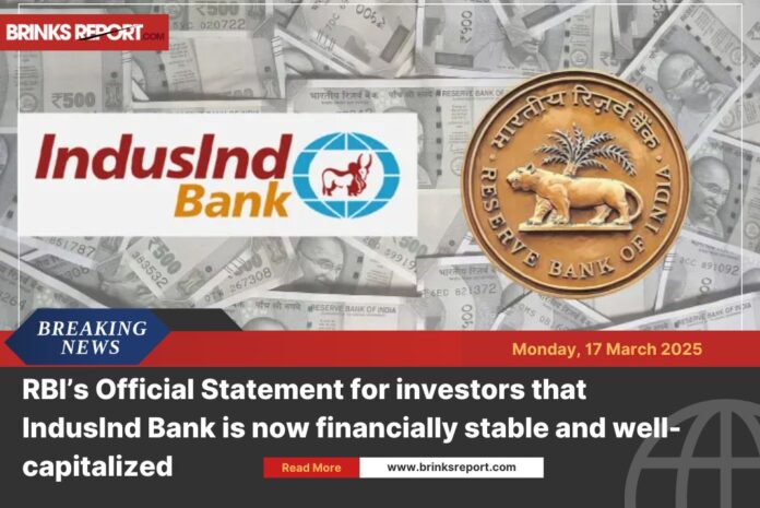 RBI Assures Investors: IndusInd Bank is Strong & Stable