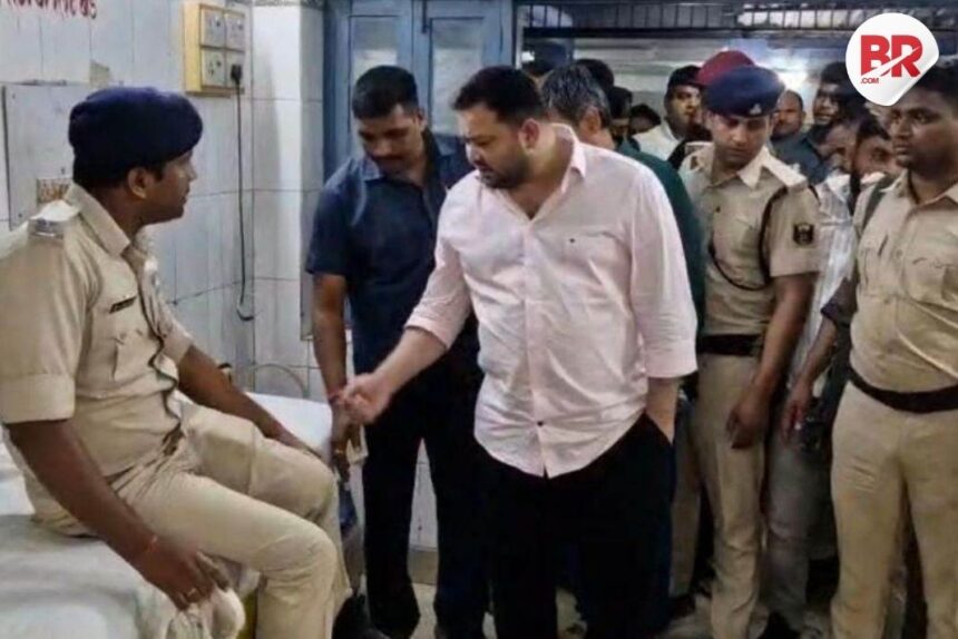 Bihar: truck hits tejashwi yadav’s escort vehicle; 3 cops hurt in vaishali