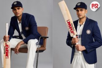 Shubman gill debuts 'prince' sticker on mrf bat as test captain